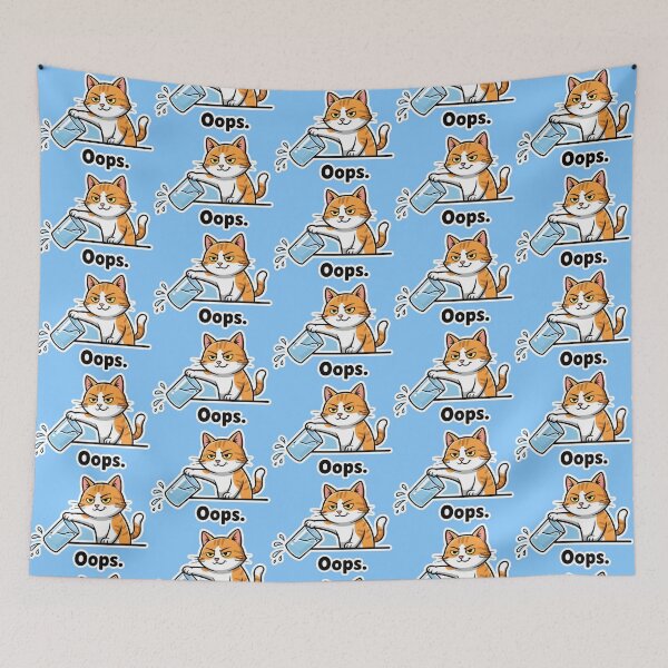 Item preview, Cheeky Cat Oops - Knocked-Over Glass | Funny Cat Statement designed and sold by Fuechse.