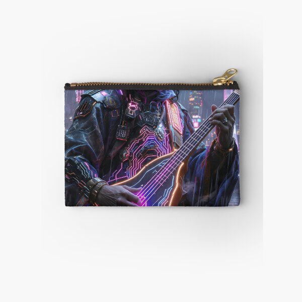 Item preview, Cyberpunk Anatolian Rock Musician - Neon Saz Edition designed and sold by etuvibes.