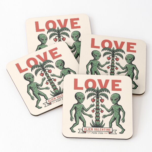 Item preview, Alien Valentine Love Pura Vida Heart Palm Tree designed and sold by zzz888.