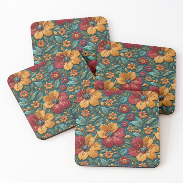 Item preview, Stitched Blooms Folk Embroidery Floral Art designed and sold by Inkworksbyshery.