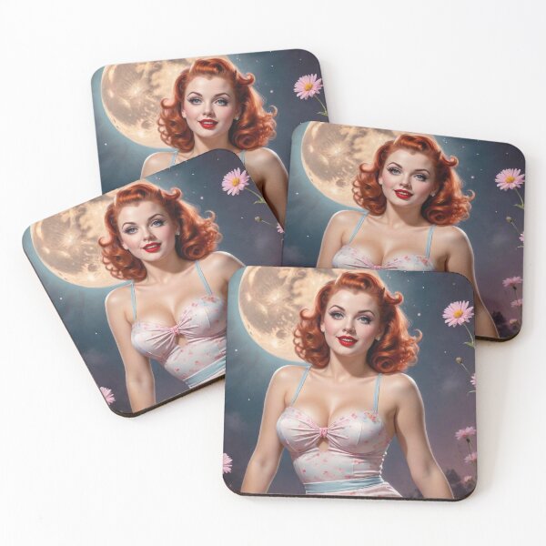 Item preview, 1950s Daisy Moon Pin-Up Girl | Retro Celestial Art designed and sold by MissSaylor.