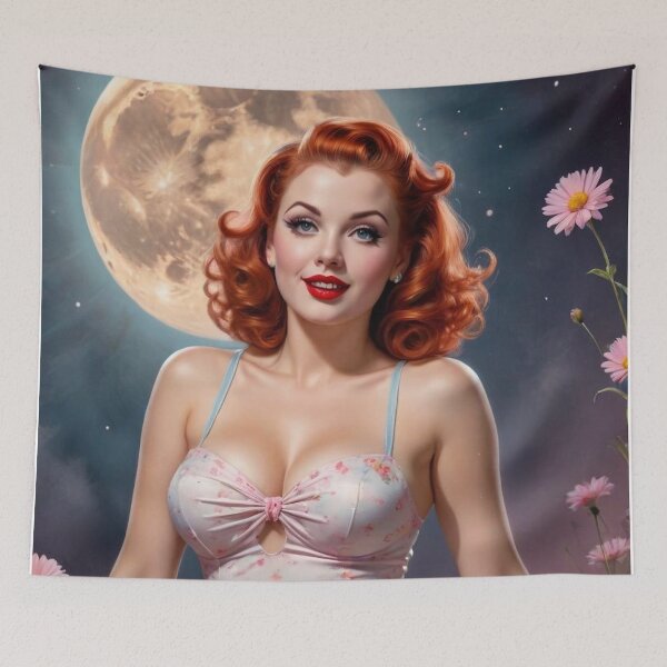 Item preview, 1950s Daisy Moon Pin-Up Girl | Retro Celestial Art designed and sold by MissSaylor.