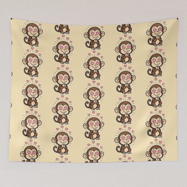 Item preview, Cute Kawaii Monkey - In Love - Color Version designed and sold by MartynaKanik.