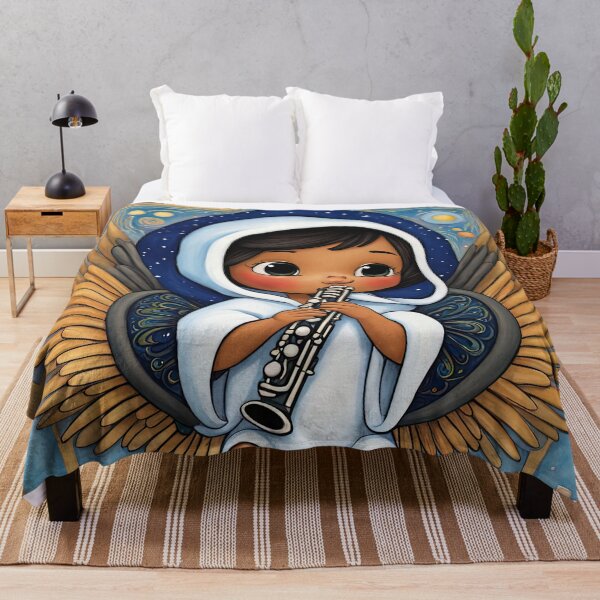 Item preview, Angel with wings wearing a hoodie Playing a Flute designed and sold by Colin Bentham.