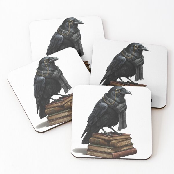 Item preview, Dark Academia Raven - Scholarly Crow on Vintage Books designed and sold by Maclaw200d.