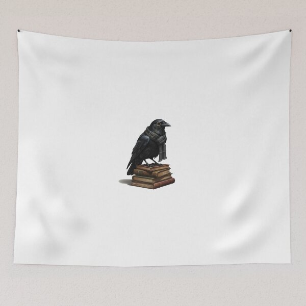 Item preview, Dark Academia Raven - Scholarly Crow on Vintage Books designed and sold by Maclaw200d.