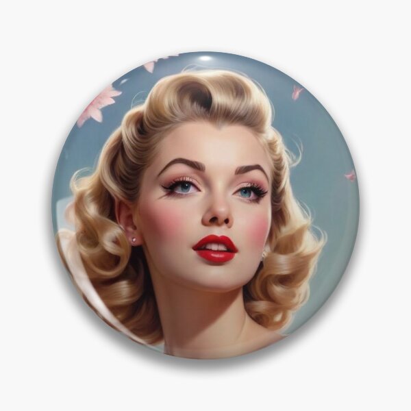 Item preview, Vintage 1950s Pin-Up Girl | Victory Rolls & Cherry Blossom Petals designed and sold by MissSaylor.