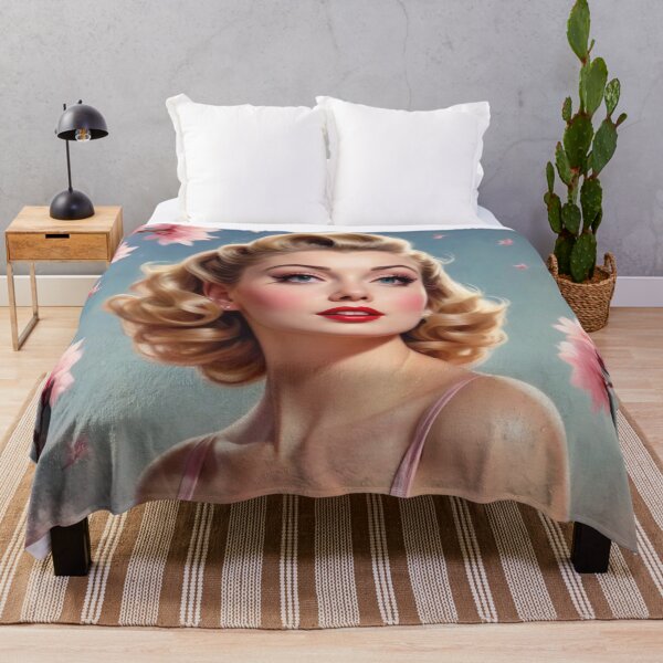 Item preview, Vintage 1950s Pin-Up Girl | Victory Rolls & Cherry Blossom Petals designed and sold by MissSaylor.