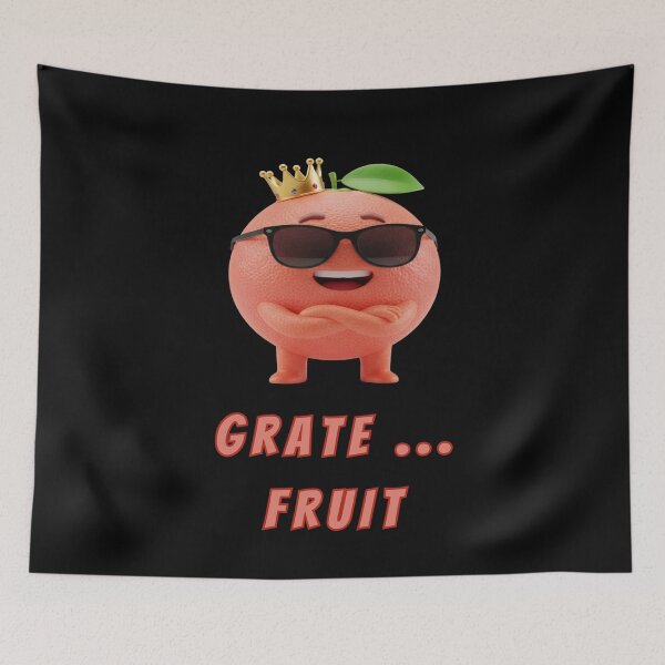 Item preview, Funny Grapefruit King – Grate Fruit Pun – Cute 3D Citrus Character with Crown designed and sold by Anyshca.