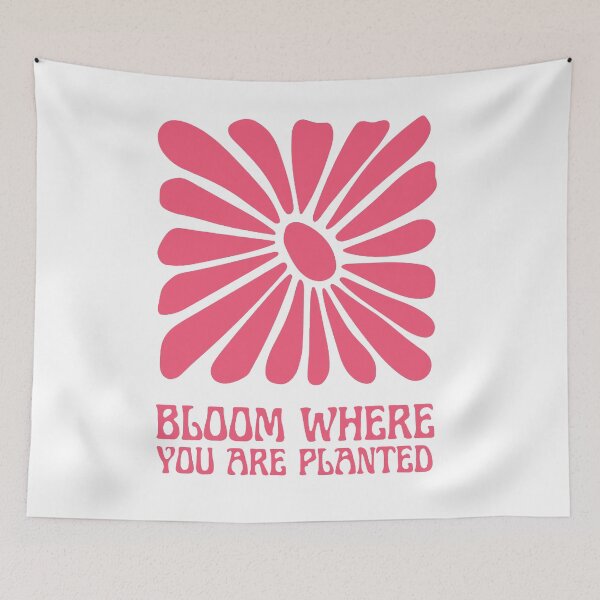 Item preview, Bloom Where You Are Planted – Pink Floral Motivation Art designed and sold by andry01.