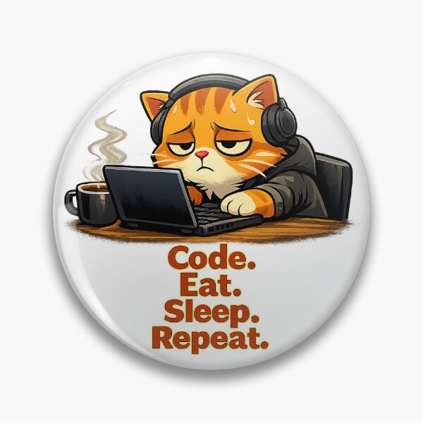 Item preview, Software Developer Cat – Code Eat Sleep Repeat designed and sold by yaalow.