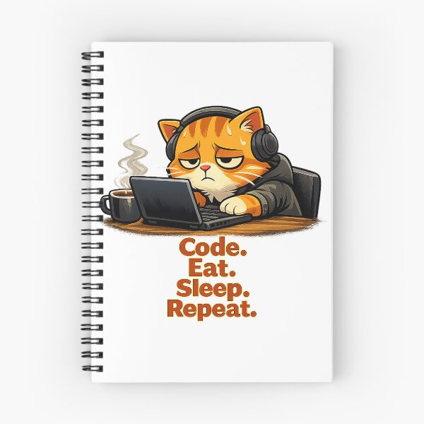 Item preview, Software Developer Cat – Code Eat Sleep Repeat designed and sold by yaalow.