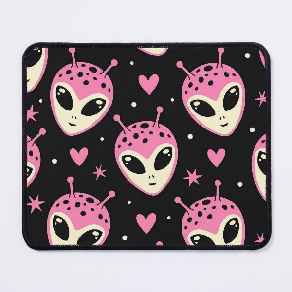 Item preview, Cute Pink Alien Heads and Hearts Pattern designed and sold by zzz888.