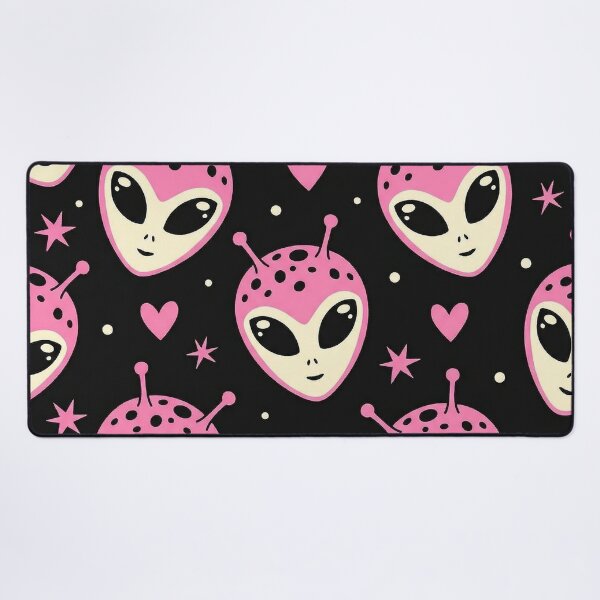 Item preview, Cute Pink Alien Heads and Hearts Pattern designed and sold by zzz888.