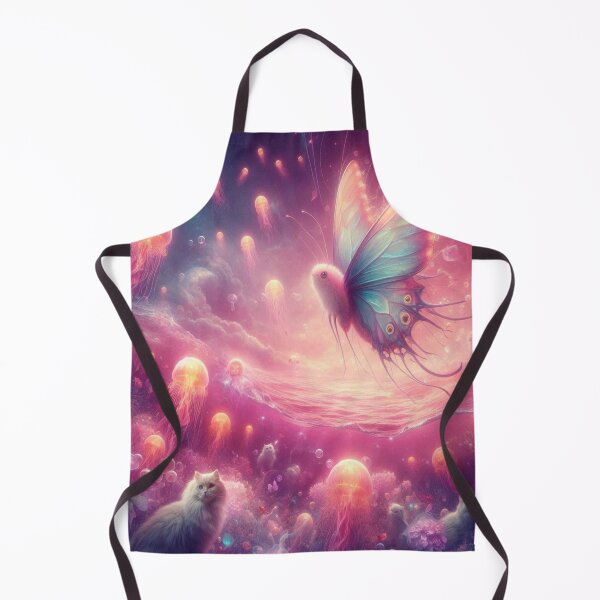 Item preview, Underwater world with butterfly fish, glowing jellyfish, and two dreaming cats on coral. designed and sold by FotoworldEdel.