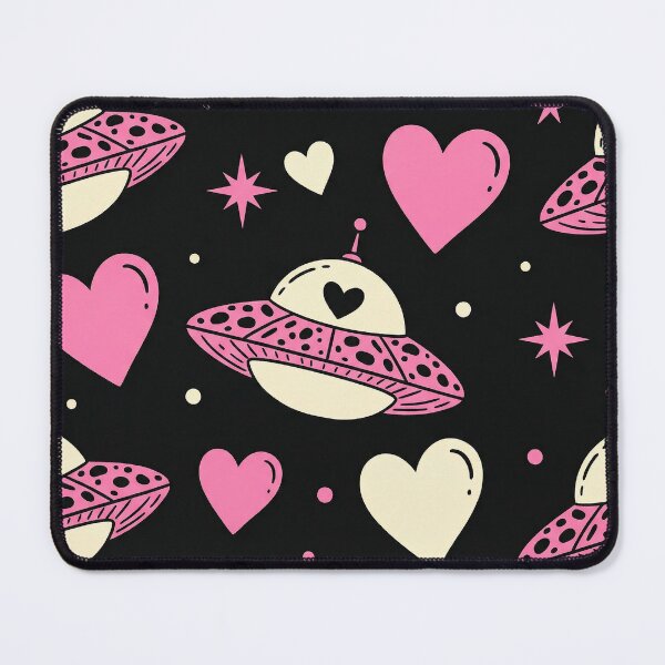 Item preview, Kawaii Pink UFOs and Hearts Cosmic Pattern designed and sold by zzz888.