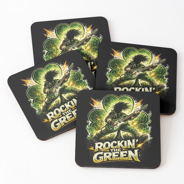 Item preview, Rockin' the Green – St. Patrick's Day Punk Shred Pun designed and sold by PunchDrop.