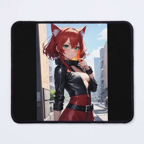 Item preview, Red Hair Fox Girl Punk Streetwear Anime Aesthetic Illustration designed and sold by iloveanimechibi.