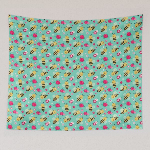 Item preview, All The Buzz Girly Floral Bees designed and sold by SamAnnDesigns.