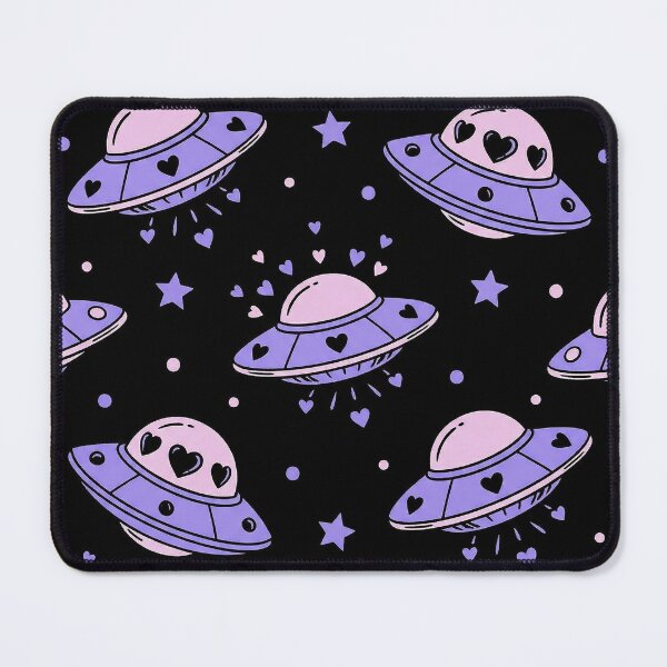 Item preview, Kawaii Purple UFO Hearts Cosmic Pattern designed and sold by zzz888.