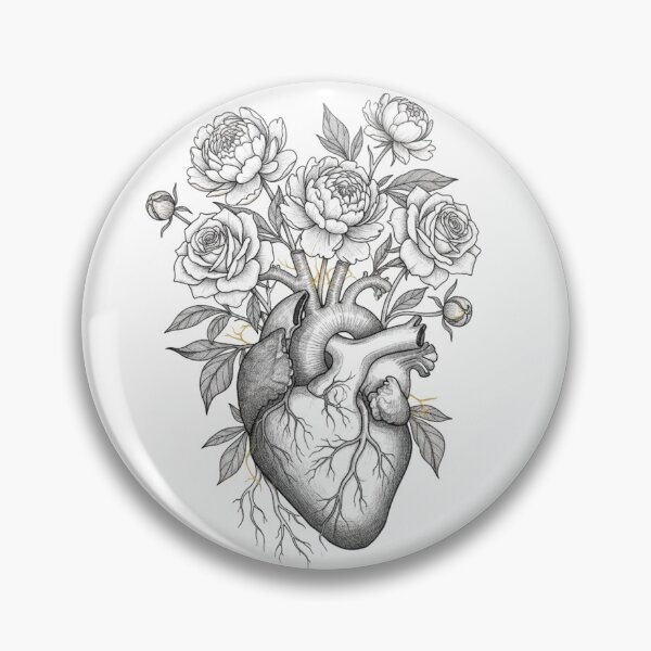 Item preview, Anatomical Heart Floral Bloom - Vintage Botanical Growth designed and sold by Maclaw200d.