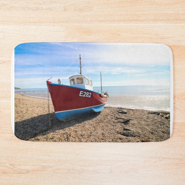 Item preview, Traditional Fishing Boat on Beer Beach, East Devon - Jurassic Coast Art designed and sold by leonwoods.