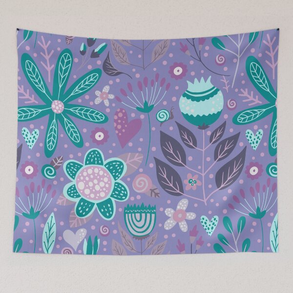 Item preview, Sugar Plum Dreams | Teal Pink and Purple Whimsical Floral Design designed and sold by SpencerReedDes.