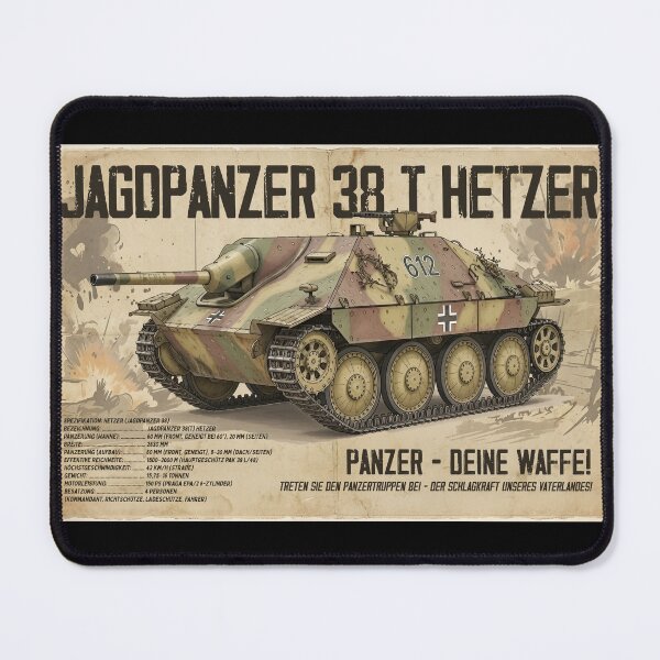 Item preview, Hetzer Jagdpanzer 38 WWII German Tank Destroyer Vintage Museum Art Illustration designed and sold by Jeeklsdotcom.