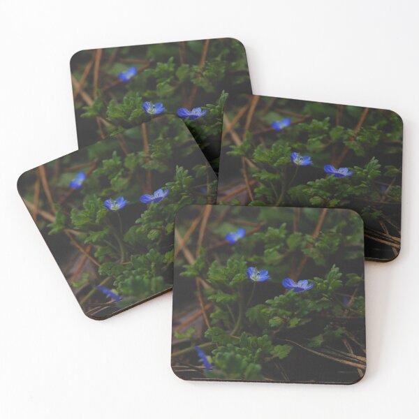 Item preview, Deep Forest Floor - Blue Wildflowers in Pine Needles designed and sold by vikko-art.