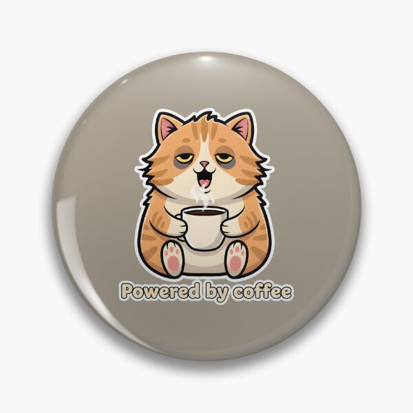 Item preview, Powered by Coffee Cat - Tired Morning Grump | Funny Coffee Design designed and sold by Fuechse.