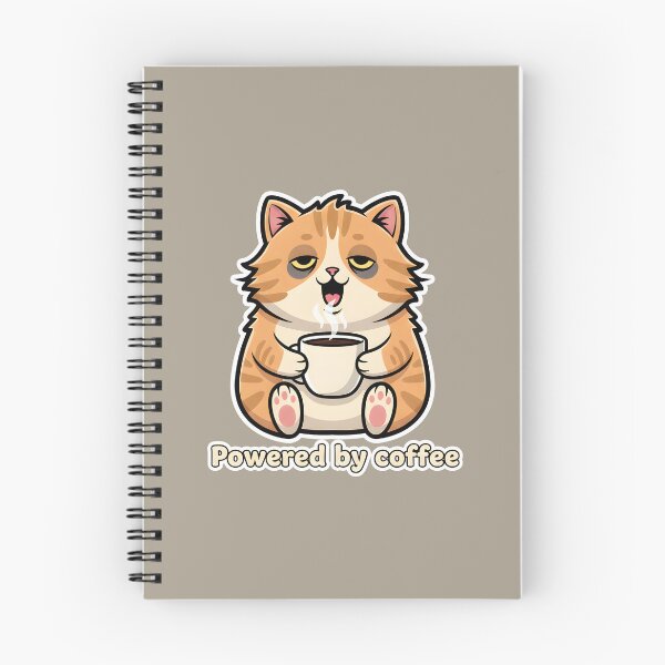 Item preview, Powered by Coffee Cat - Tired Morning Grump | Funny Coffee Design designed and sold by Fuechse.