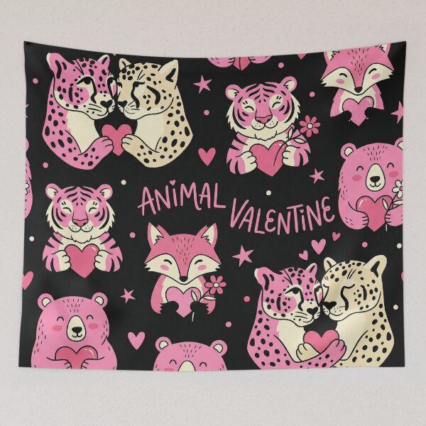 Item preview, Kawaii Pink Animal Valentine Jungle Love Pattern designed and sold by zzz888.