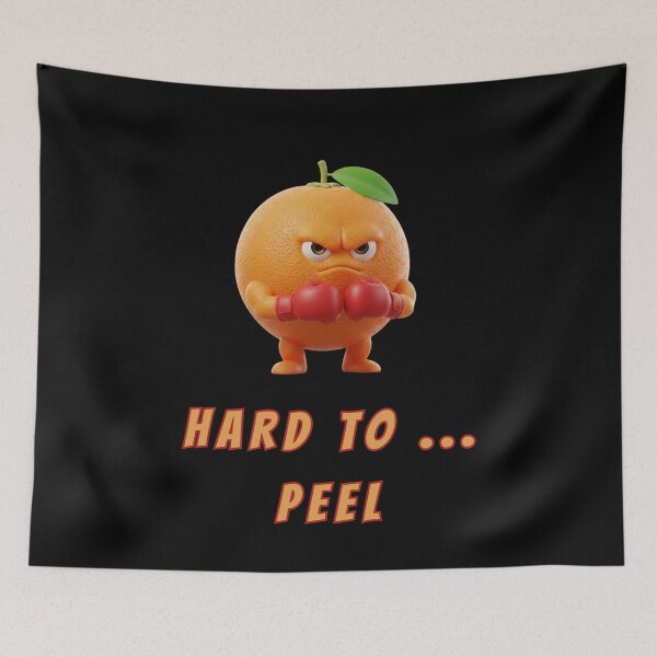 Item preview, Tough Boxer Orange – Hard to Peel Pun – Funny 3D Fruit Character with Boxing Gloves designed and sold by Anyshca.
