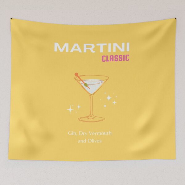 Item preview, Martini, Cocktail, Cocktail Art, Preppy, Retro Art, Preppy Room, Yellow designed and sold by Magic Love Art Print.