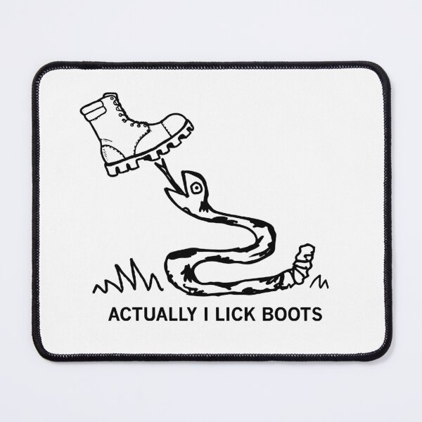 Item preview, Actually I Lick Boots Satirical Snake Design designed and sold by margamPagenberg.