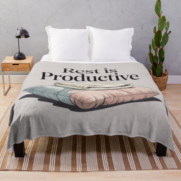 Item preview, Rest Is Productive Cozy Aesthetic Mental Health Awareness Art designed and sold by SplashTastic.