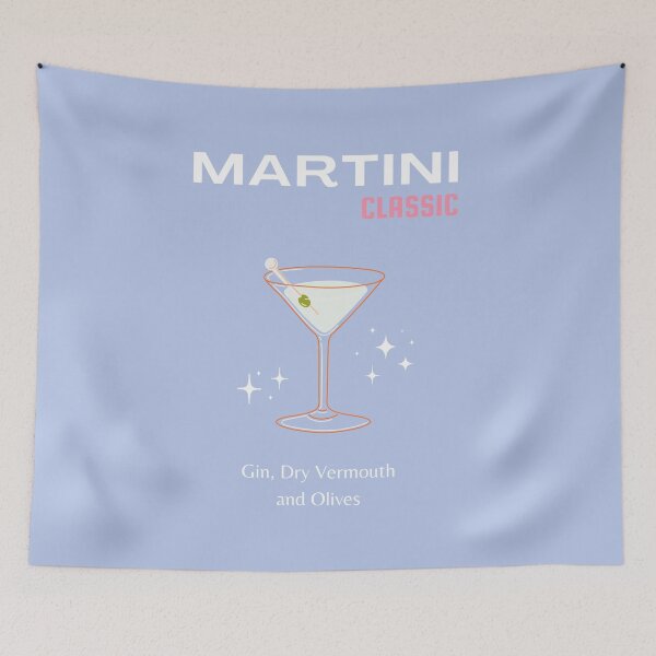 Item preview, Martini, Cocktail, Cocktail Art, Preppy, Preppy Girl, Preppy Room, Blue designed and sold by Magic Love Art Print.