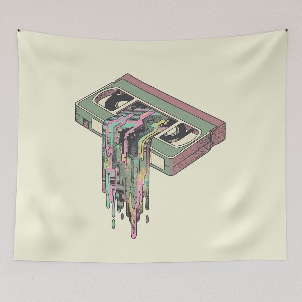 Item preview, Vintage VHS Tape Digital Glitch Sludge Stipple Art designed and sold by Mora Atelier Designs.