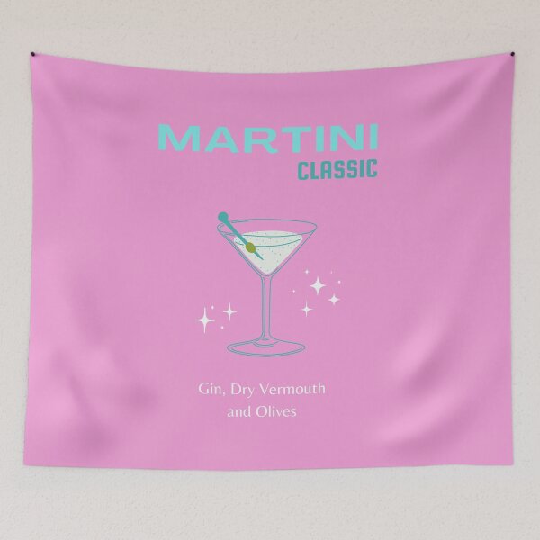 Item preview, Martini, Cocktail, Cocktail Art, Preppy, Preppy Girl, Preppy Room, Pink, Turquoise designed and sold by Magic Love Art Print.