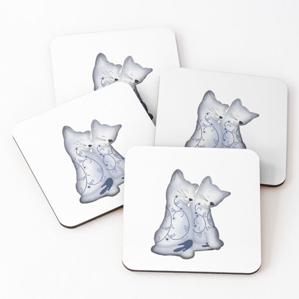 Item preview, Two Blue and White Cats Ceramic designed and sold by DesignsByChloeZ.