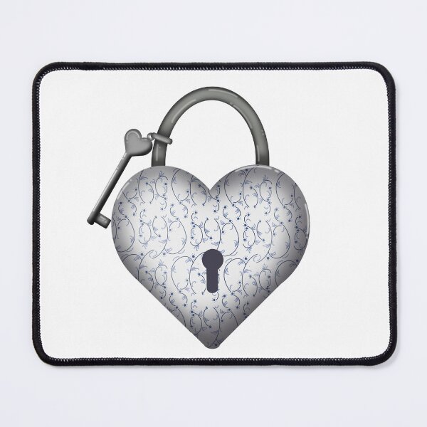 Item preview, Blue and White Heart Lock designed and sold by DesignsByChloeZ.