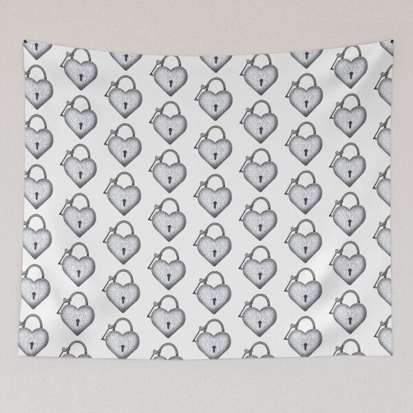 Item preview, Blue and White Heart Lock designed and sold by DesignsByChloeZ.