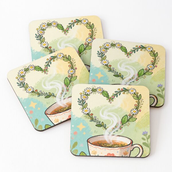 Item preview, Magic Herbal Tea Ritual - Botanical Heart Steam Cozy Art designed and sold by HappySproutArt.