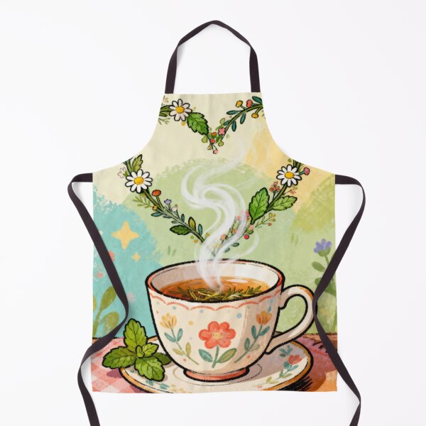 Item preview, Magic Herbal Tea Ritual - Botanical Heart Steam Cozy Art designed and sold by HappySproutArt.