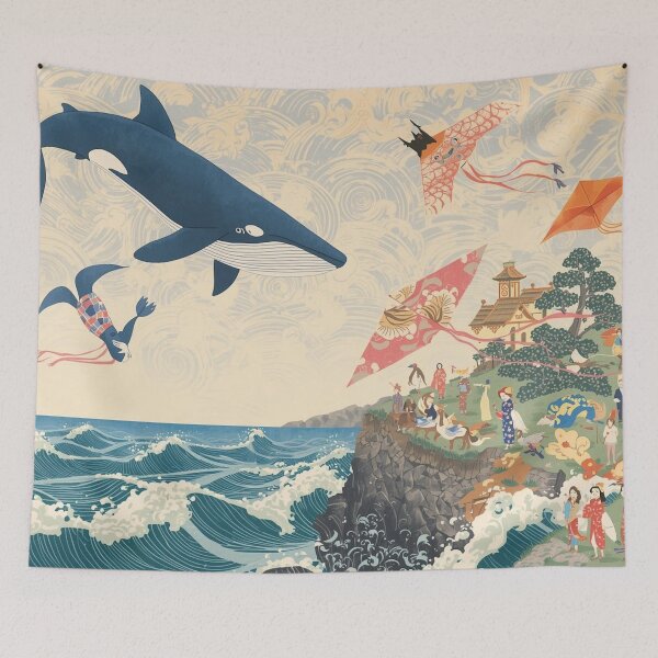 Item preview, Surreal Japanese Spirit Kites | Whale Crane & Fox designed and sold by Vandy Fullam.