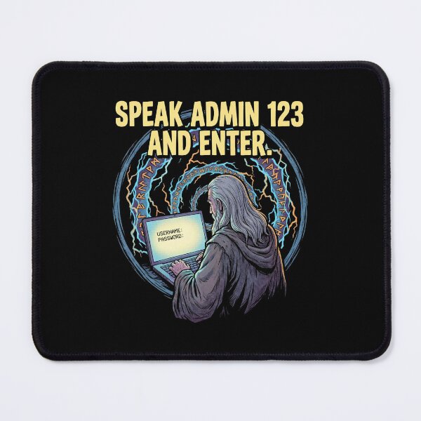 Item preview, Speak Admin 123 And Enter Funny Password Security Wizard Parody designed and sold by Fenay Designs.
