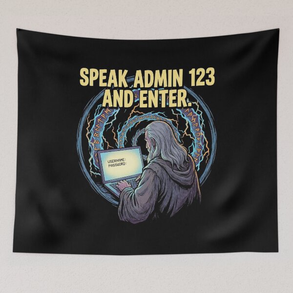 Item preview, Speak Admin 123 And Enter Funny Password Security Wizard Parody designed and sold by Fenay Designs.