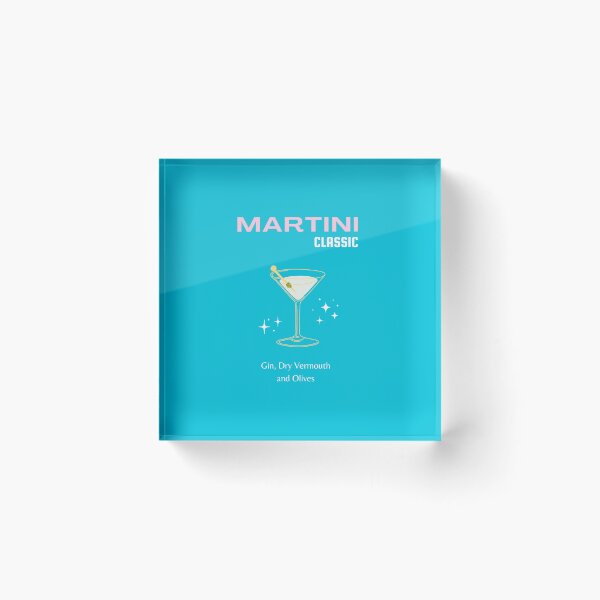 Item preview, Martini, Cocktail, Cocktail Art, Preppy, Bar Art, Preppy Room, Turquoise, Blue designed and sold by Magic Love Art Print.