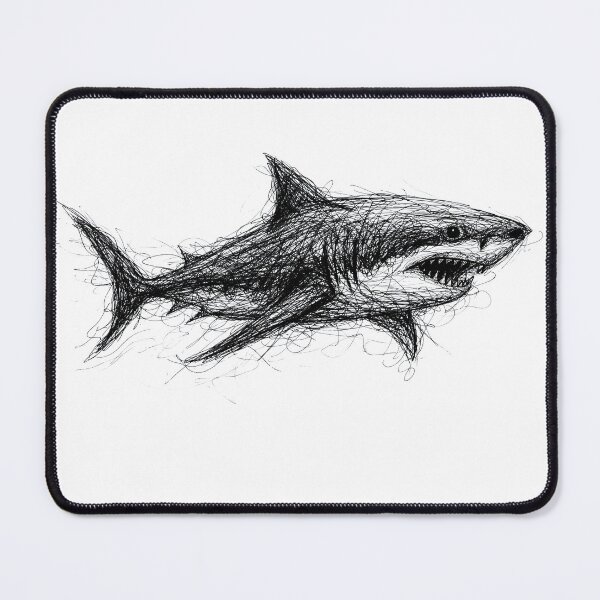Item preview, Great White Shark Scribble designed and sold by Wanderdreaming.