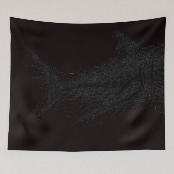 Item preview, Great White Shark Scribble designed and sold by Wanderdreaming.